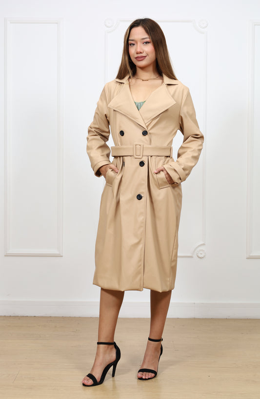 GABARDINA CUERINA BEIGE